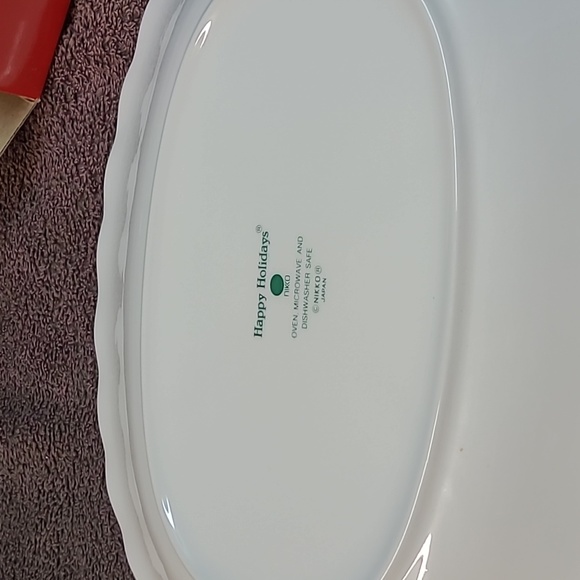 Nikko happy holidays, oval platter 14" - Picture 4 of 4